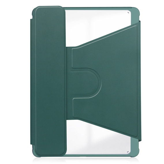Puzdro s klávesnicou pre Samsung Galaxy Tab A9+, Rotary 360° Leather, tmavozelené