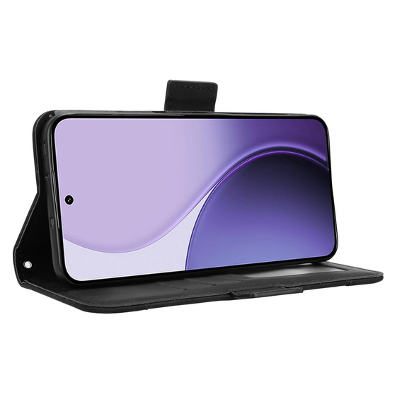 Puzdro s chlopňou pre Oppo Reno 14, slot na kartu, peňaženka, čierne