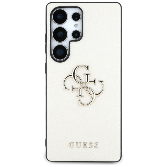GUESS Obal na mobil pre Samsung Galaxy S25 Ultra, 4G Big Metal Logo, béžové