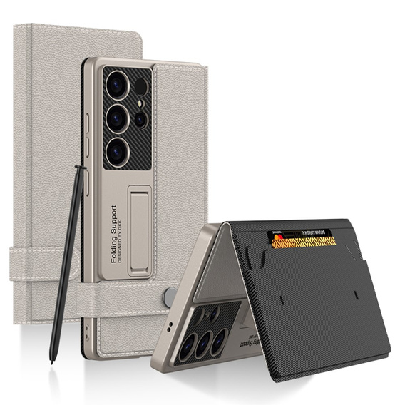 Flipové puzdro pre Samsung Galaxy S25 Ultra, GKK Card Slot Wallet, titánovo šedá
