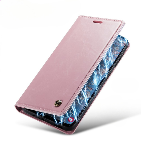 CASEME flipové puzdro pre Samsung Galaxy A14 5G, Waxy Textured, ružové