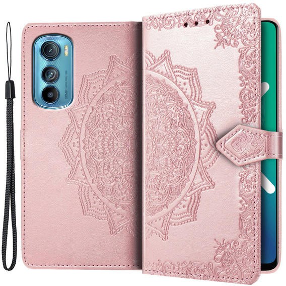 Klapkové puzdro pre Motorola Edge 30, Mandala, ružové