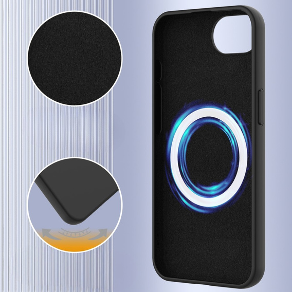 Obal na mobil pre iPhone 16e, Silicone MagSafe, čierne