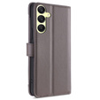 Klapkové puzdro pre Samsung Galaxy A25 5G, Wallet Zipper Pocket, sivé