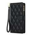 Puzdro s chlopňou pre Samsung Galaxy S25 Edge, Rhombus Crossbody Leather, čierne
