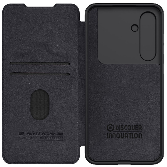 Flipové puzdro NILLKIN pre Samsung Galaxy S24 FE, CamShield Qin Pro, kožené, čierne