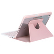 Puzdro s klávesnicou pre iPad 11" 2025 A16 (11 gen.) / iPad 10.9" 2022 (10 gen.), Rotary 360° Leather, ružové rose gold