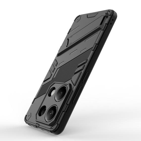 Puzdro pre Xiaomi Redmi Note 13 Pro 4G / Xiaomi Redmi Note 14S / Xiaomi Poco M6 Pro 4G, Military kickstand, čierne
