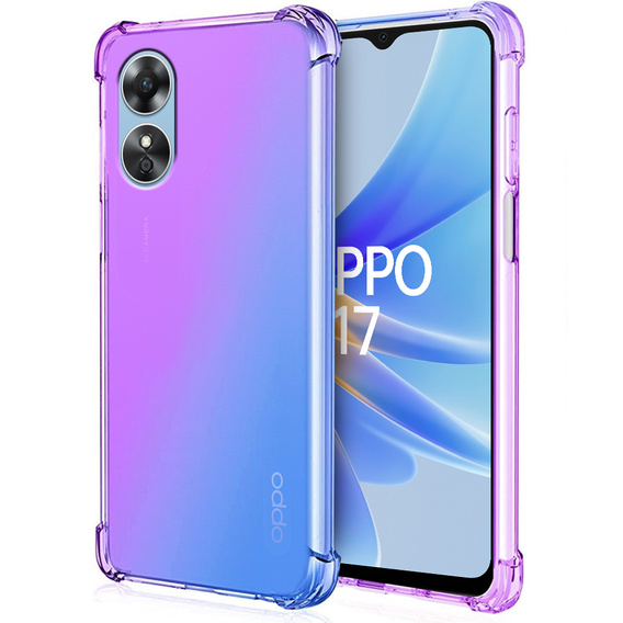 Puzdro pre Oppo A17, Gradient Dropproof, Fialová / modrá