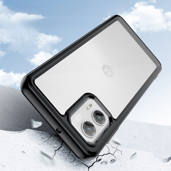 Obal na mobil pre Motorola Moto G73 5G, Fusion Hybrid, transparentné / čierne