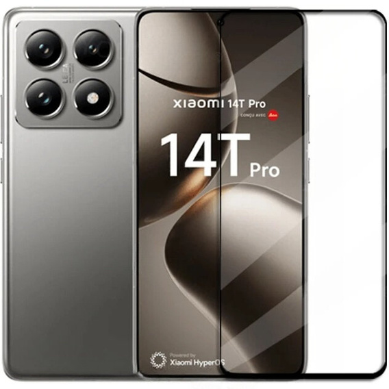 3D tvrdené sklo pre Xiaomi 14T Pro, čierny rám