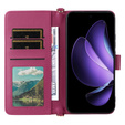 Puzdro s chlopňou pre Oppo Reno 13 5G, Crossbody Leather Wallet, bordové