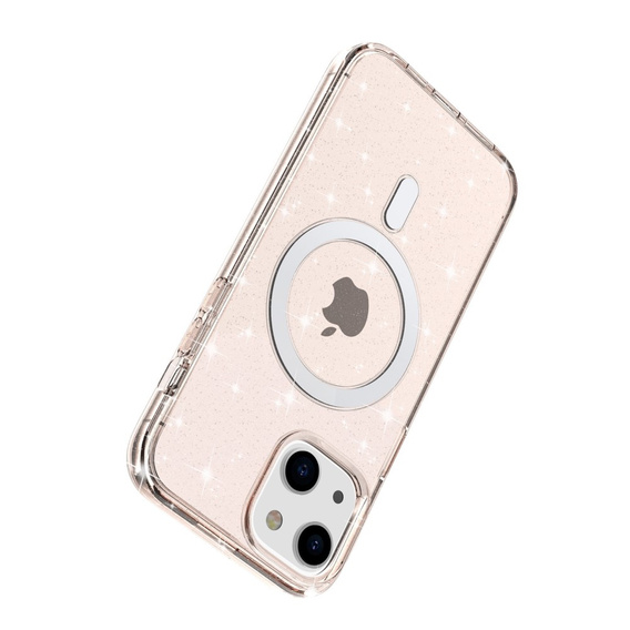 Puzdro pre iPhone 14 Plus, Glittery, pre MagSafe, zlaté