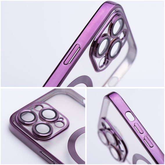 Puzdro pre iPhone 16 Pro, Electro MagSafe, fialové + sklo na displej
