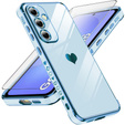 Puzdro pre Samsung Galaxy A36, Electro heart, modré + sklo 9H