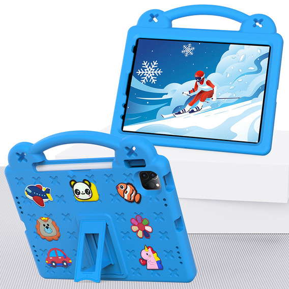 Detské puzdro pre iPad Air 10.9" 2022/2020 (5/4 gen.) / Pro 11" 2022/2021/2020 (4/3/2 gen.), Cute Patterns, so stojanom, modré