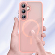 Puzdro pre Samsung Galaxy S25, pre MagSafe, ERBORD Matt Case, ružový + sklo na displej