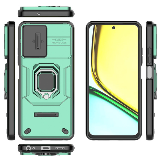 Puzdro pre Realme C67 4G, KickStand Camera Lens, zelený
