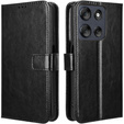 Klapkové puzdro pre Motorola Moto G56 5G, Crazy Horse Wallet, čierne