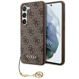 GUESS Obal na mobil pre Samsung Galaxy A55, 4G Charms Collection Hardcase, hnedé