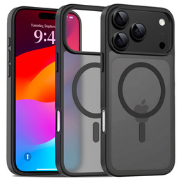 Matné puzdro pre iPhone 17 Pro, pre MagSafe, priesvitné čierne