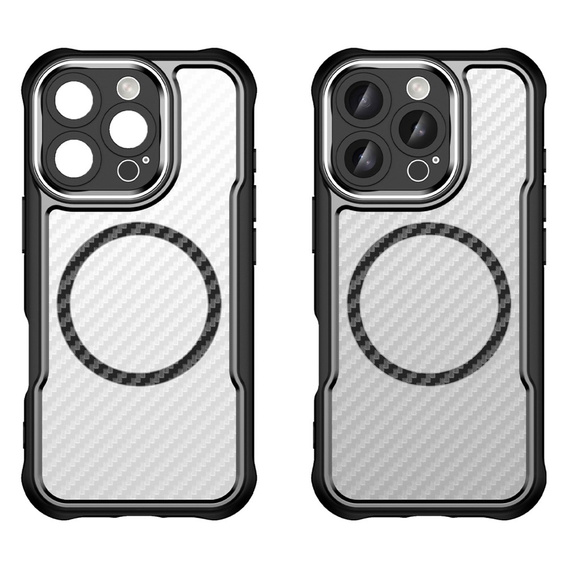 Puzdro pre iPhone 16 Pro, Fusion Hybrid Carbon, pre MagSafe, čierne