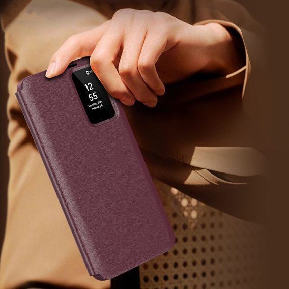 Flipové puzdro pre Samsung Galaxy A56 5G, Smart View Wallet, bordové