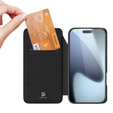 Puzdro Dux Ducis pre iPhone 17 Pro, Skin Pro, s chlopňou, s otvorom na kartu, čierne