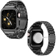 Oceľový náramok s puzdrom pre Apple Watch 7/8/9 45MM, čierny