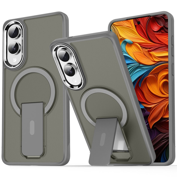 Puzdro pre Samsung Galaxy S25 Edge, Kickstand Matt Case, pre MagSafe, titánovo šedá