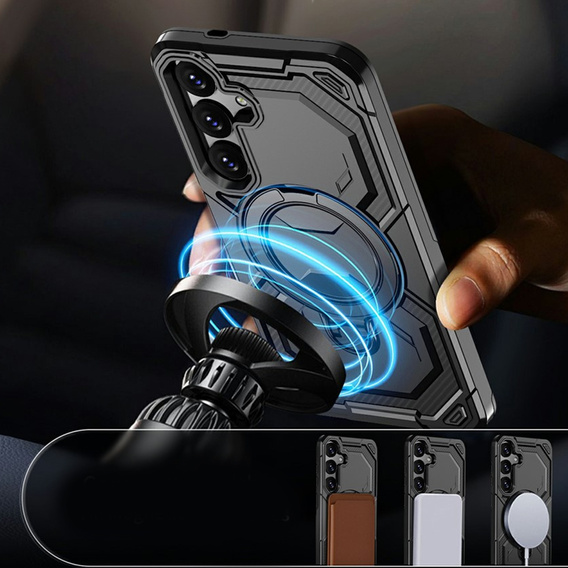 Magnetické puzdro s podstavcom pre Samsung Galaxy A57 5G, čierne