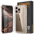 Puzdro pre iPhone 16 Pro, Erbord Dropproof, priehľadné + sklo