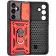 Obal na mobil pre Samsung Galaxy S24 FE, CamShield Slide, červené
