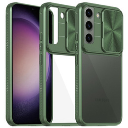 Obal na mobil pre Samsung Galaxy S23 Plus, Slide Camera, zelený