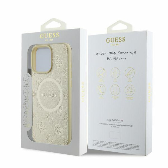 Puzdro GUESS Saffiano Peony Classic Logo MagSafe pre iPhone 16 Pro