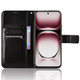 Klapkové puzdro pre Oppo Reno 12 Pro, Crazy Horse Wallet, čierne