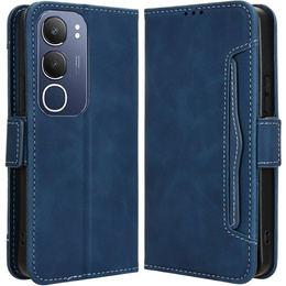 Klapkové puzdro pre Vivo Y19s, Card Slot, tmavomodré