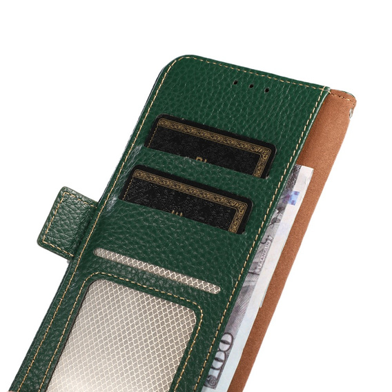 KHAZNEH RFID puzdro pre Samsung Galaxy S24 Ultra, Litchi Texture, zelený