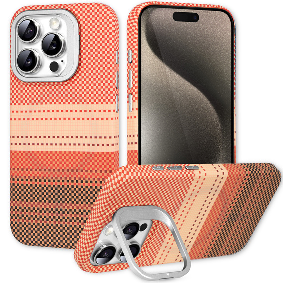 Puzdro pre iPhone 15 Pro Max, Frame Kickstand, pre MagSafe, Sunset Orange
