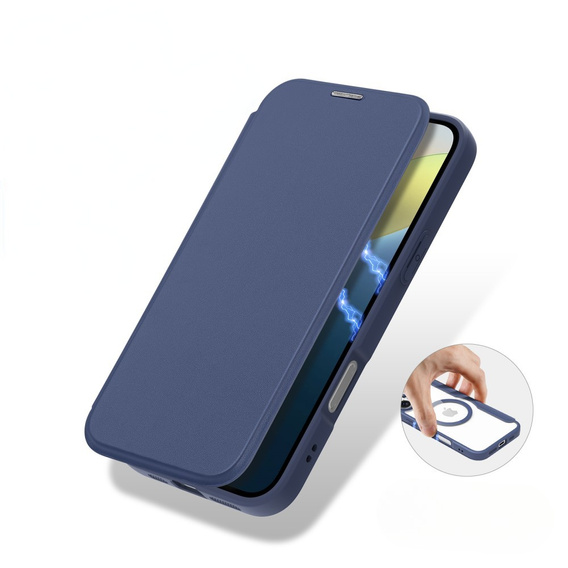 Dux Ducis Obal na mobil pre iPhone 16 Plus, Skin X Pro, MagSafe, tmavomodré