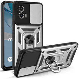 Obal na mobil pre Motorola Moto G53 5G, CamShield Slide, strieborné