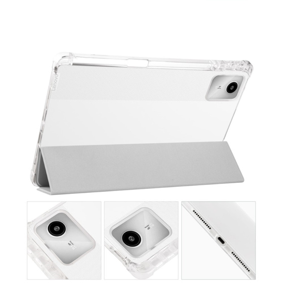 Puzdro pre Lenovo Tab M11, Smartcase Hybrid, so slotom na stylus, sivé