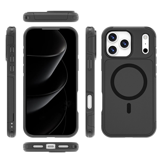 Puzdro MagForce pre iPhone 17 Pro Max, pre MagSafe, pancierované, čierne