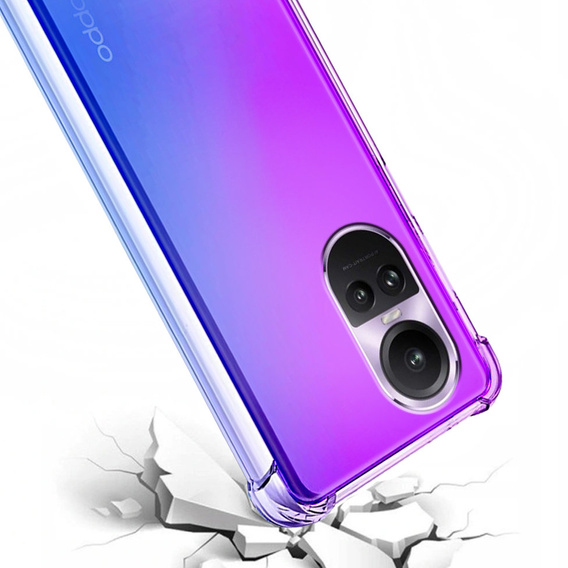 Puzdro pre Oppo Reno 10 / 10 Pro, Gradient Dropproof, Fialová / modrá