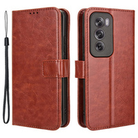 Klapkové puzdro pre Oppo Reno 12, Crazy Horse Wallet, hnedé