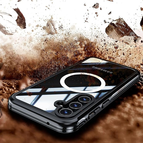 Puzdro pre Samsung Galaxy S24, Shockproof, s fóliou na displej, pre MagSafe, čierne