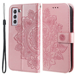 Klapkové puzdro pre Samsung Galaxy S21 FE, Mandala, ružové rose gold