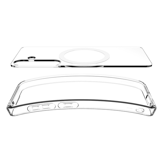 Puzdro MagSafe Spigen pre Samsung Galaxy S25+ Plus, Ultra Hybrid, transparentné / biele + tvrdené sklo 9H