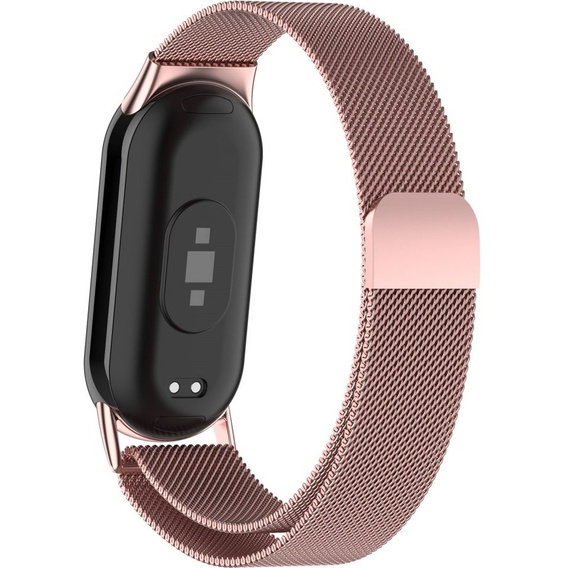 Milánsky náramok s puzdrom pre Xiaomi Smart Band 10 / 9 / 8, ružová
