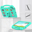 Detské puzdro pre Samsung Tab A8 X200 / X205, Cute Patterns, so stojanom, zelený